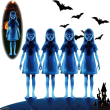 (Iron 4PCS, -) Decoração Fantasma Menina para Halloween, 40cm Estacas Gêmeas