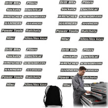 (Black, One Size) Magnetische Werkzeugkasten Etiketten, wiederverwendbar 3D-gedruckt