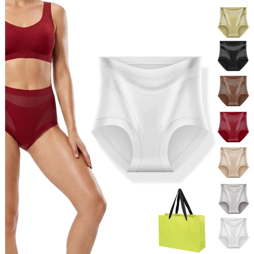 (White, Large) Σλιπ εσώρουχο με συσφιγκτική κοιλιά, υψηλή μέση