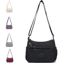 (#B, -) Χρωματιστή τσάντα crossbody, πολλές θήκες, καθημερινή