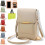(Coffee, -) Αντικλεπτική δερμάτινη τσάντα crossbody, με RFID 1