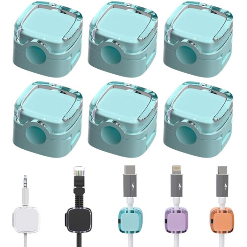 (Blue, -) 2026 Upgrade 6er-Pack Ladekabel Magnet Organizer