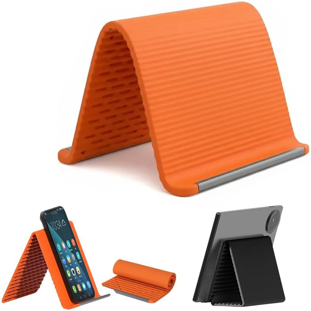 (, -) 2026 Upgrade Foldable Silicone Phone Holder Â Ergonomic Adjustable Stand For Phone/Tablet Orange 5437707047987