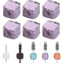 (Purple, -) 6 stuks oplaadkabel magnetische organizer, kabelbeheer clips voor bureau