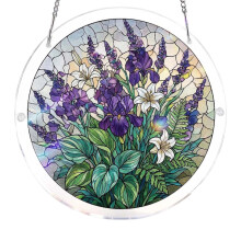 Flower Stained Glass Sunlight Catcher For Door Wall Window-22