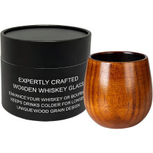(1PCS 8.12oz, -) Copos de Whisky de Madeira, Presente para Homem