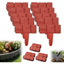 (Gray, 20PCS) Valla jardín imitación piedra plástica, bordillo DIY efecto piedra