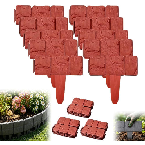 (Gray, 20PCS) Φράχτης κήπου μίμηση πέτρας, πλαστικό DIY