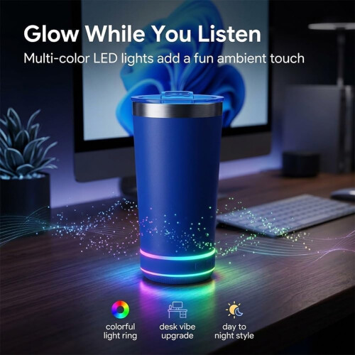 (Blue, -) 2 σε 1 ποτήρι μπύρας Bluetooth, ανοξείδωτο, ηχείο με ανοιχτήρι 1