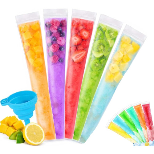 (200PCS*A, -) 100 σακουλάκια παγωτού μιας χρήσης, με χωνί, για χυμούς