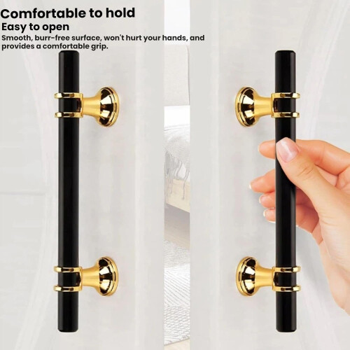 (Silver Gold Single Hole 2pcs, -) Upgrade Your Kitchen Handles, Rustproof Stainless Steel Cupboard Pulls 2