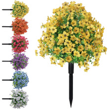 (Yellow, -) Kunstmatige petunia bloemen met grondstaak, UV-bestendig voor buitentuin