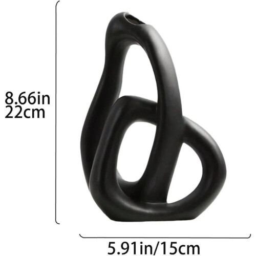 (Black Out, -) Μοντέρνο αφηρημένο βάζο ρητίνης, knot art 1
