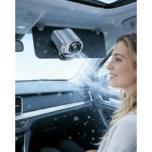 (Black, -) Ventilador clip coche LED 360 rotación 199 velocidades paraguas oficina coche playa