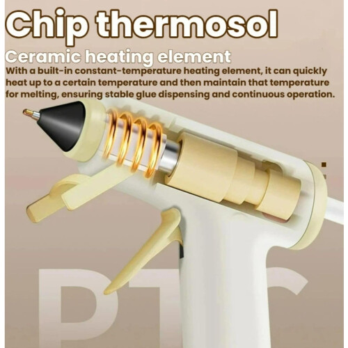 (20w (White) + 30 Hot Melt Glue Sticks, -) Πιστόλι θερμής κόλλας ασύρματο, USB, για χειροτεχνία 1