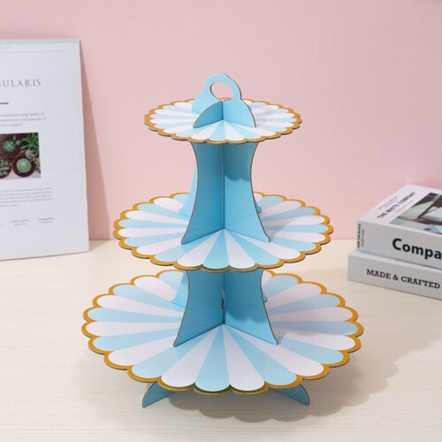 (Purple Watermelon, -) 3 επιπέδων χάρτινη βάση cupcake, χρυσή άκρη 2