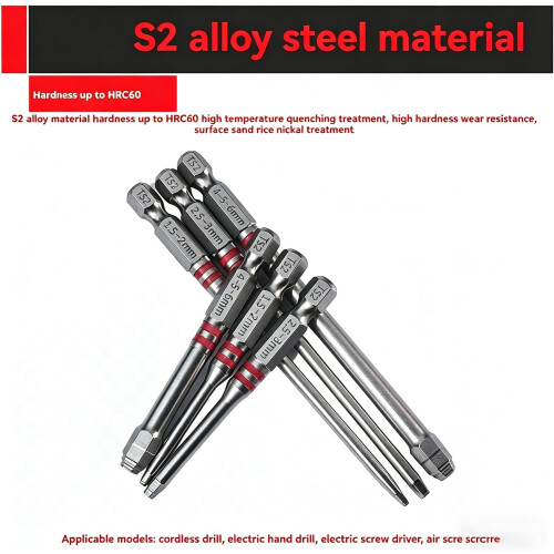 (1 Set, -) 6 τεμ μαγνητικά bits pagoda, 1.5-6mm, κατσαβίδι 2