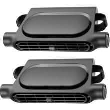 (Black-2pack, -) Nabíjateľný ventilátor na zadné sedadlo auta, 3000mAh batéria pre deti a psov