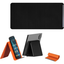 (Black, -) Siliconen telefoonstandaard met aluminium, flexibel opvouwbare houder voor bureau reis