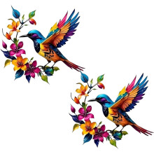 (2pcs, -) Metall Kolibri Wandkunst, Vogelskulptur für Garten