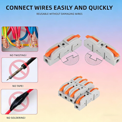 (50PCS, -) Connecteurs électriques rapides à levier 2