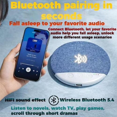(Blue, -) Oreiller Bluetooth pour dormir, ultra-fin, conduction osseuse 2
