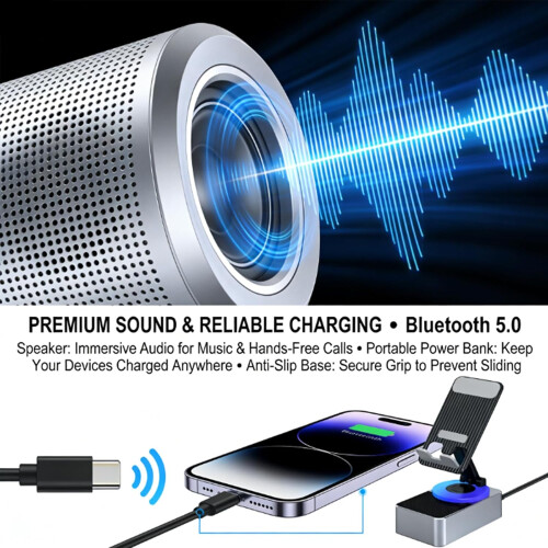 (Black, -) Βάση Bluetooth power bank, περιστροφή 360, πτυσσόμενο 2