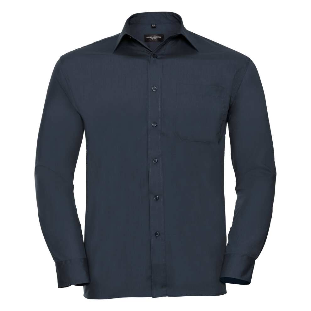 Russell (17-17.5, French Navy) Collection Mens Long Sleeve Shirt Blue,Multicoloured