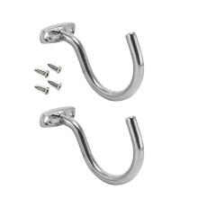 Set van 2 wandmontagehaken met hoge capaciteit, ideaal-zilver