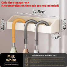 (Magnetic White Long)Soporte para paraguas de montaje en pared para uso diario de almacenamiento en puertas y pasillos interiores