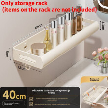 (Hook 40cm)Estante de pared de acero con ganchos desmontables para baño y organización de baño