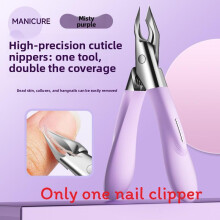 (Purple)Pinza ergonómica para uñas de los pies con pico afilado para uñas encarnadas y piel muerta