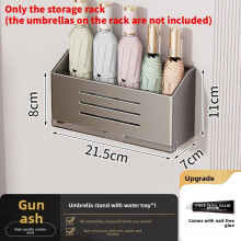 (Gray Short)Soporte para paraguas de montaje en pared para uso diario de almacenamiento en puertas y pasillos interiores