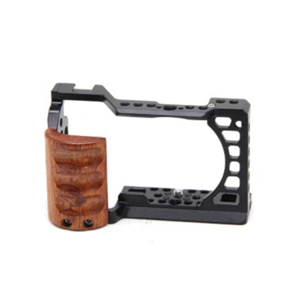 For A6400 / A6300 / A6100 / A6000 Wood Handle Metal Camera Cage Stabilizer Rig Light 4713716589733