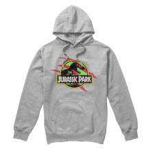 (XL, Heather Grey) Jurassic Park Mens Truck Full Zip Hoodie