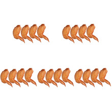 20Pcs PVC Fake Roasted Chicken Wing Models Brown Realistic Food Decor