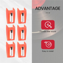 8 Pcs Record Player Needle Turntable Ruby Replacement Stylus Needles for Vinyl Record Player