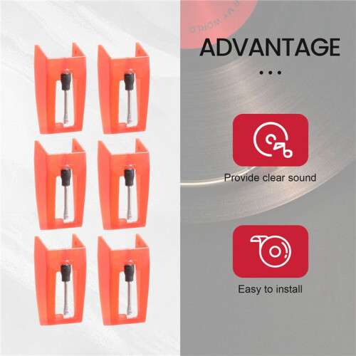 8 Pcs Record Player Needle Turntable Ruby Replacement Stylus Needles for Vinyl Record Player