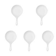5Pcs White Food Serving Dishes with Handle Microwave Safe Plates