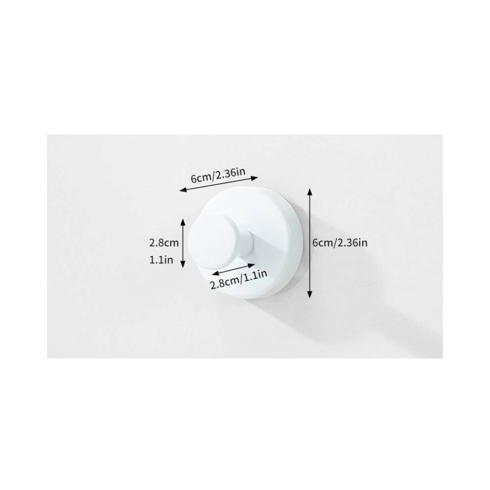 (White) Cup Suction Hooks For Shower Stainless Steel No Drill Removable Hanger Hanging Robe Shower 699645826085