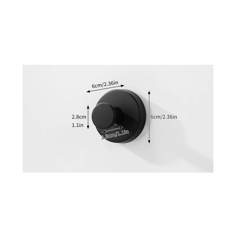(Black) Cup Suction Hooks For Shower Stainless Steel No Drill Removable Hanger Hanging Robe Shower 693562778700