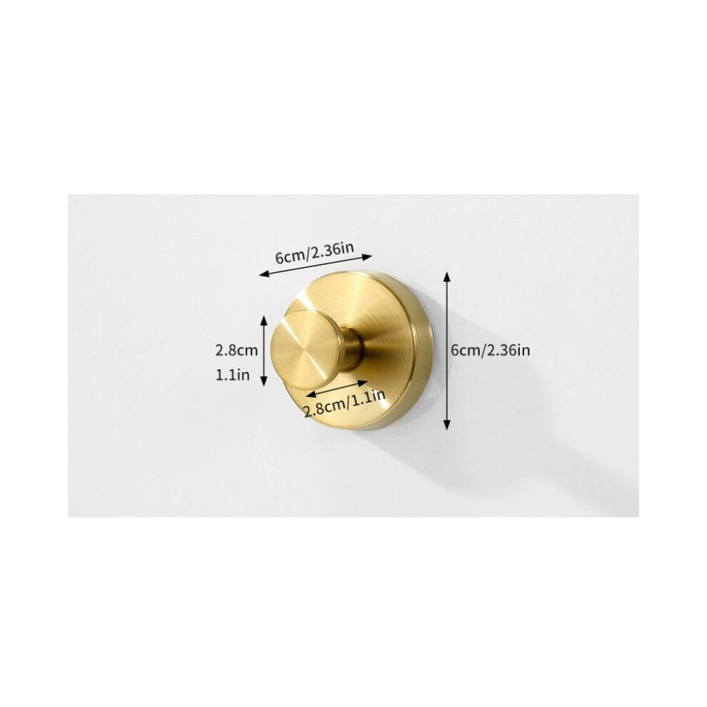 (Gold) Cup Suction Hooks For Shower Stainless Steel No Drill Removable Hanger Hanging Robe Shower 699573869314