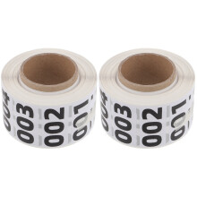 2Rouleaux Étiquettes Chiffres 0-999 Blanches Pour Organisation Facile