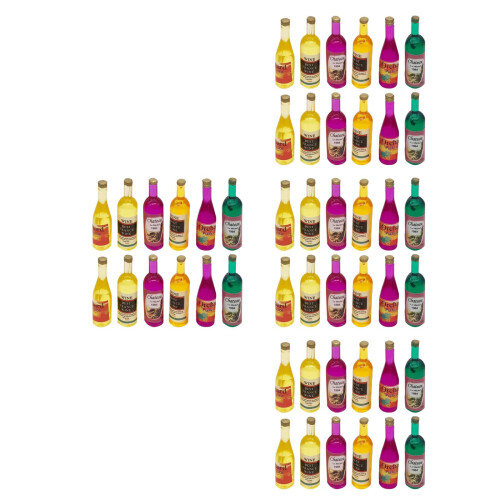 48Pièces Mini Bouteilles Plastique Colorées Décor Élégant Maison