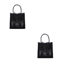 2Pièces Sac À Épaule Femme Nylon Noir Délicat Pour Sorties