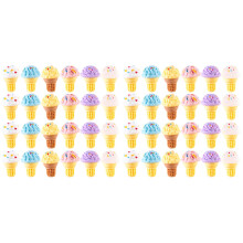 48Pièces Miniatures Glaces Résine Colorées Décoration Maison De