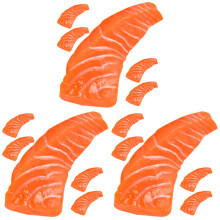 15Pièces Modèles Saumon Factice PVC Orange Décors Table Enfants Jouet