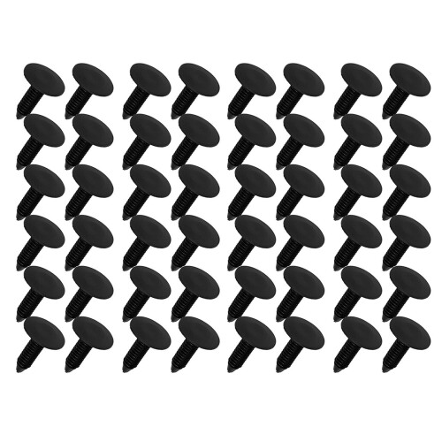 100Pièces Clips Plastique Noir, Fixations Poussoir 9Mm Pour