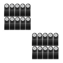 2Sets Black Cable Clips for Outdoor String Lights with Screw Fasteners