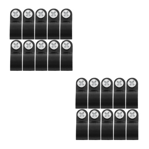 2Sets Black Cable Clips for Outdoor String Lights with Screw Fasteners